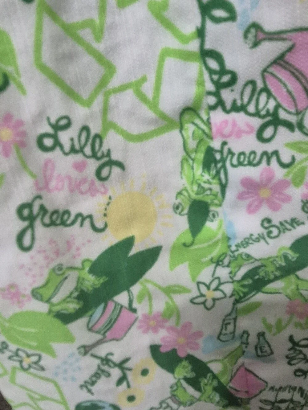 Lilly Pulitzer Originals “Lilly Loves Green” Strapless Mini Dress Frog Novelty - Picture 7 of 11